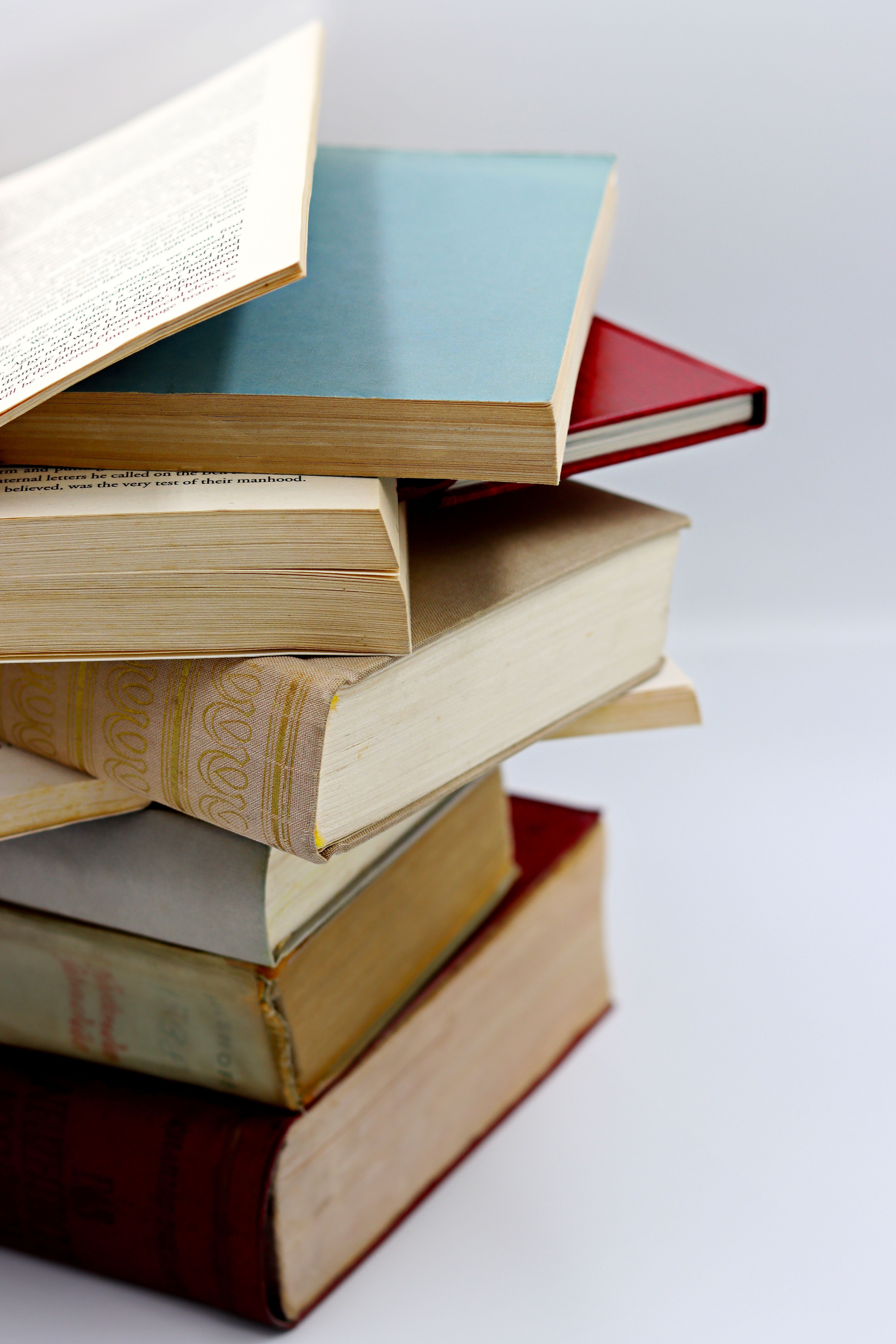 Stack of books in the library